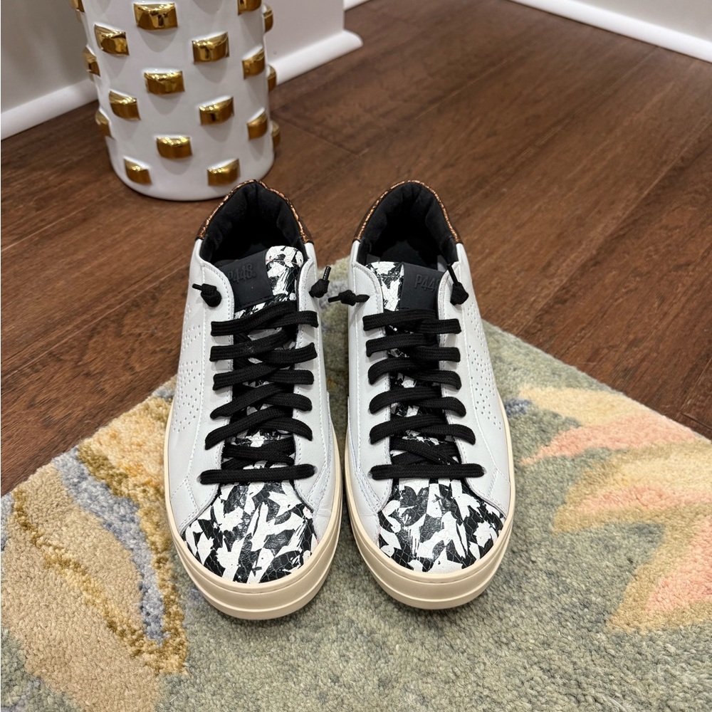 P448 Black and White Athletic Shoes NWOT